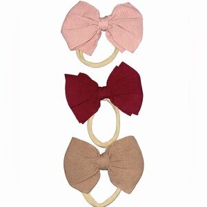 Set of 3 Baby Girl Bows - SOFT + STRETCHY